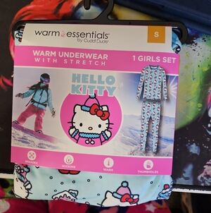 Warm Essentials Hello Kitty Light Blue Girls Thermal Pajama Set Size 6/7